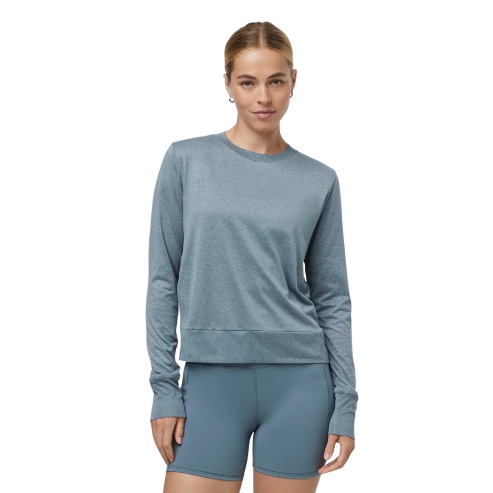 Vuori Sage Green Crewneck Top Long Sleeve Banded Hem Womens Size M